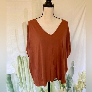 Nordstrom’s Batwing V-Neck Rust Top